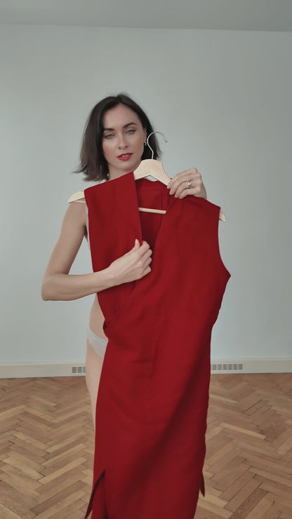 Czech linen wrap dress