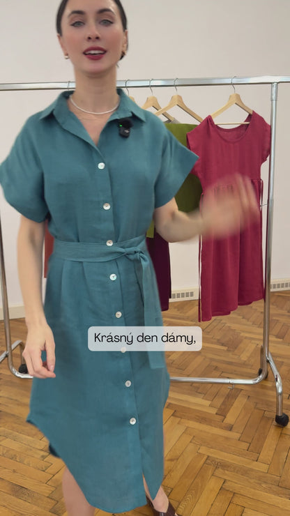 Shirt linen dress