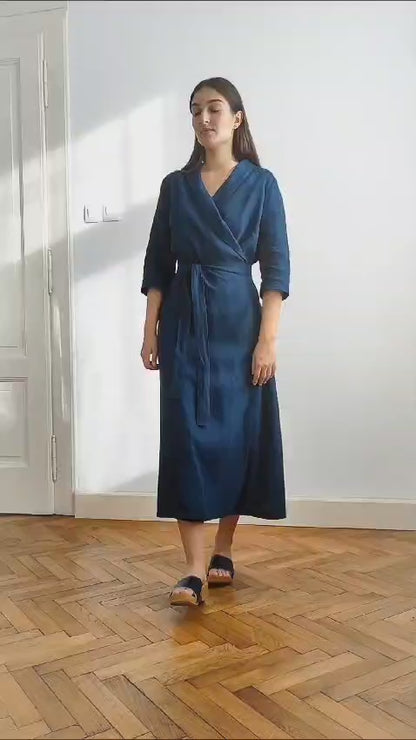 Linen wrap maxi dress Lotika