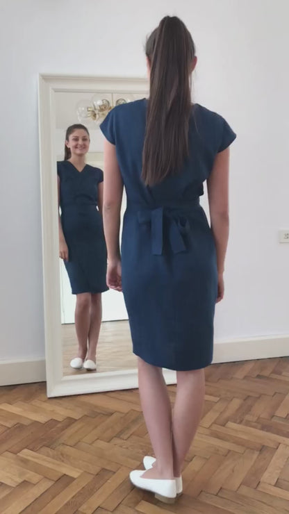 Linen wrap dress