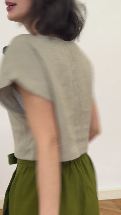 Linen wide trousers