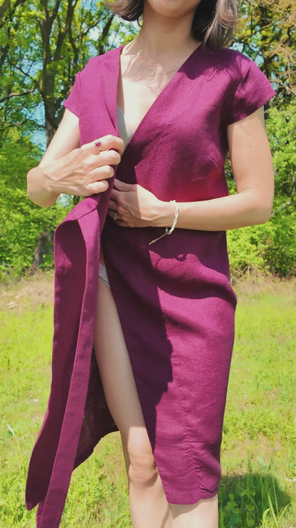 Linen wrap dress