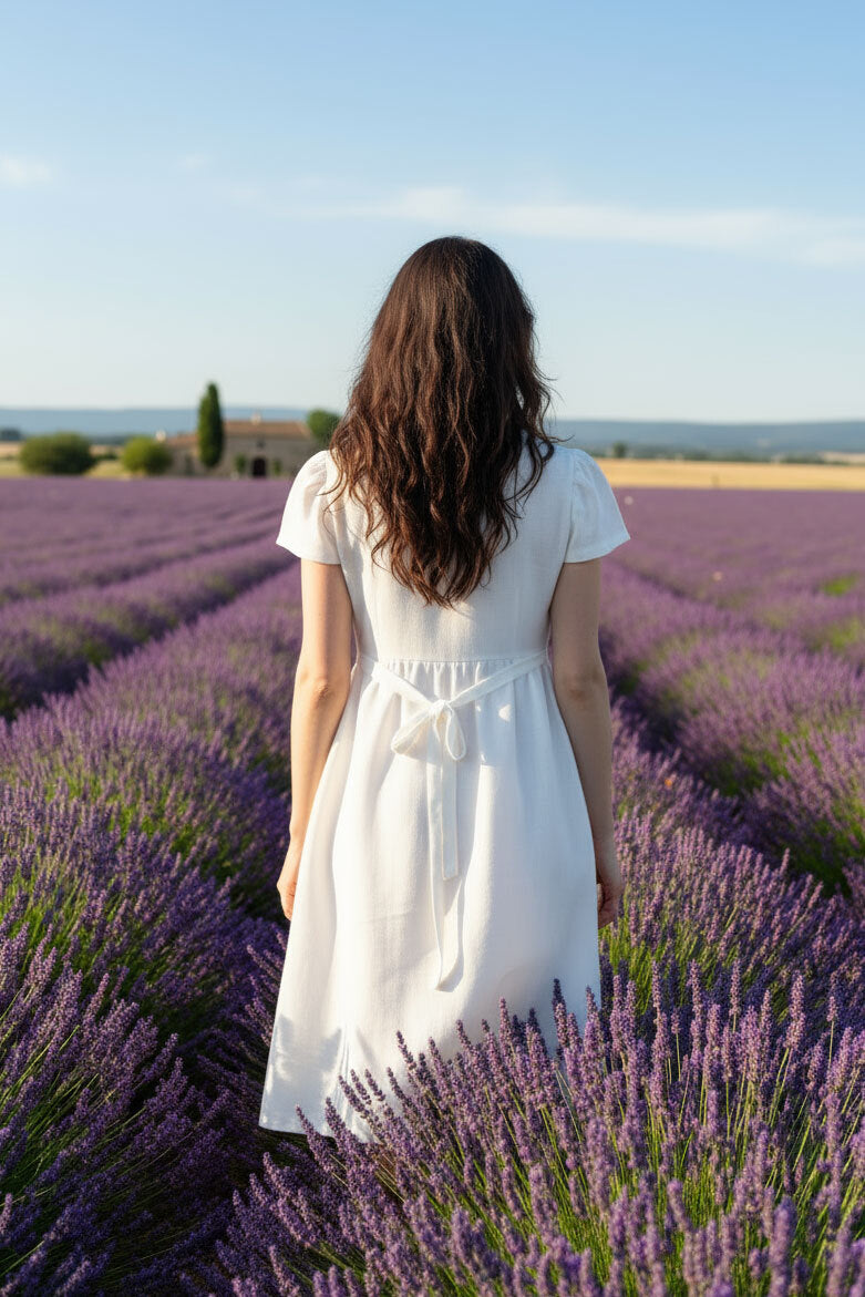 Lotika button-up linen dress, Czech made