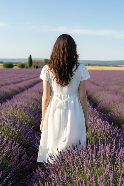 Lotika button-up linen dress, Czech made