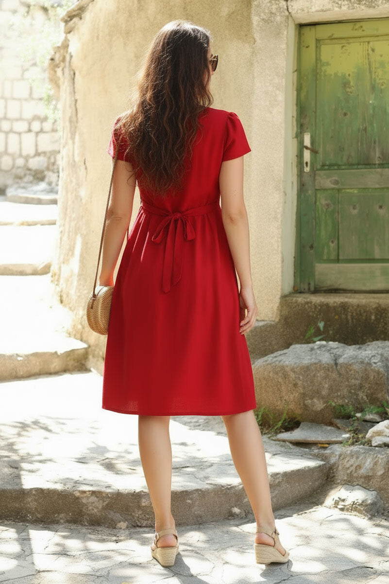 Lotika button-up linen dress, Czech made