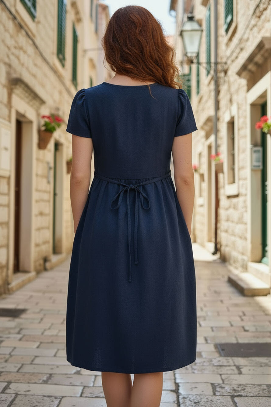 Lotika button-up linen dress, Czech made