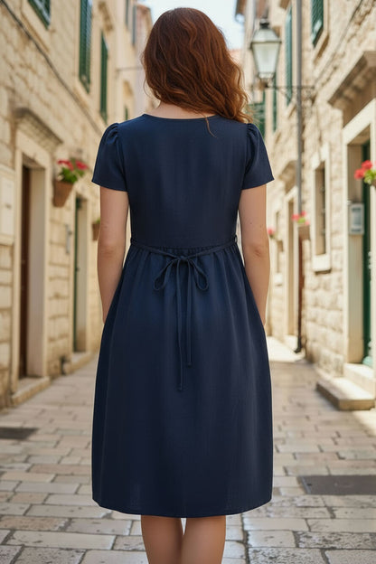 Lotika button-up linen dress, Czech made