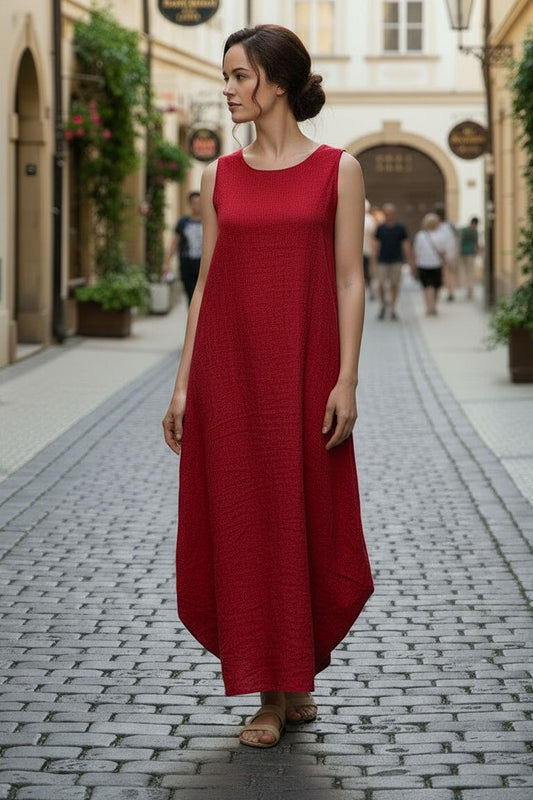 Linen balloon dress Lotika, ľanové šaty 